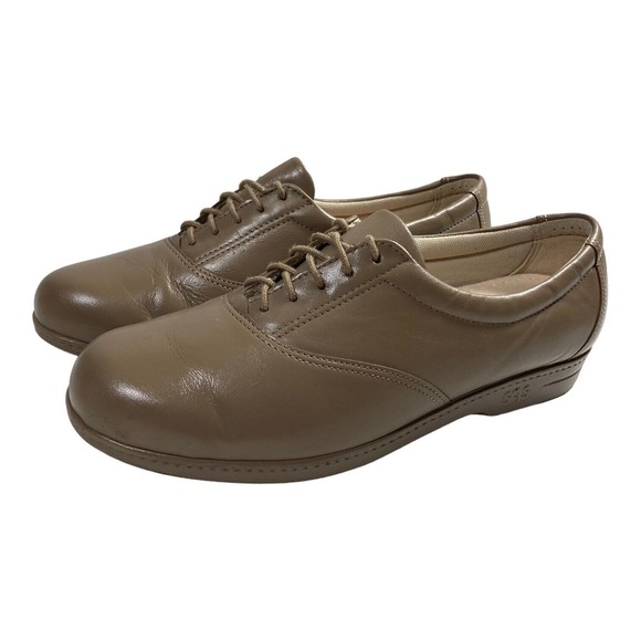 SAS Women's 8.5M Whisper Lace Up Shoes Bone Mocha Walking Tripad Comfort EUC - Picture 2 of 10